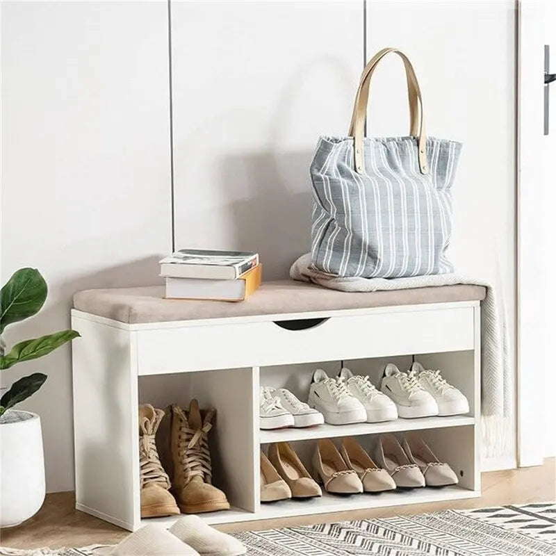 Shoe Storage Bench with Cover 2-Tier 39 Inches - 11.81D x 39.4W x 17H