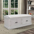 Classic Vintage Wooden Storage Bench with Two Cabinets