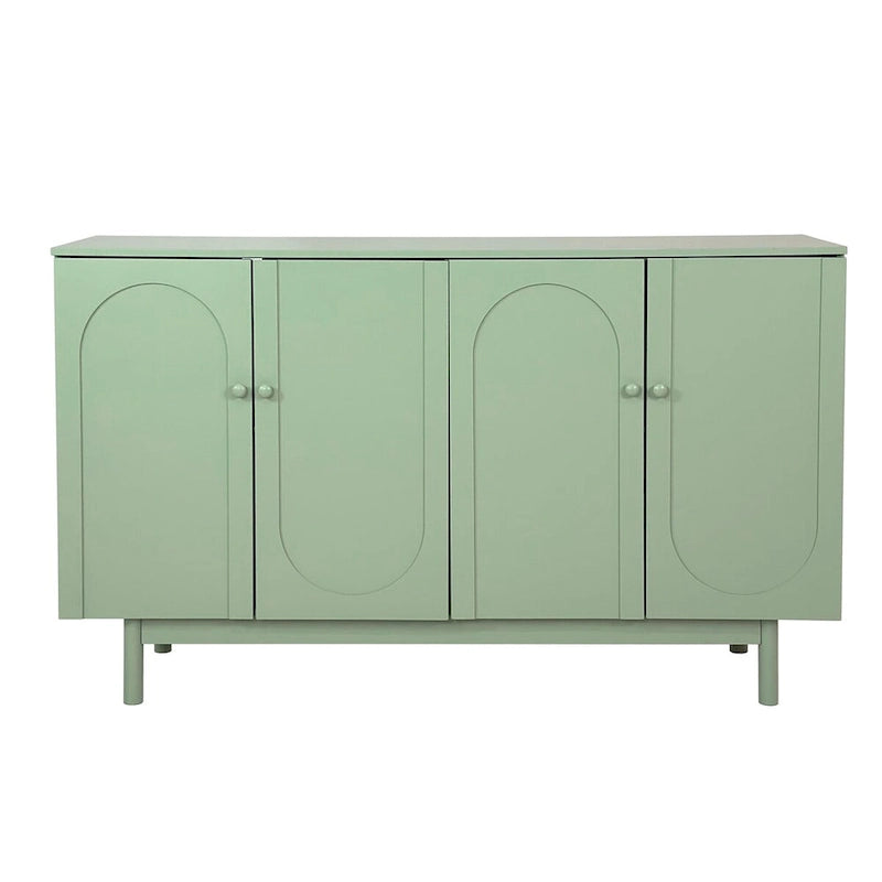 Stylish and Functional 4-Door Storage Cabinet with Pine Legs, Solid Wood Pulls and MDF, for Living Room Bedroom,and Kitchen