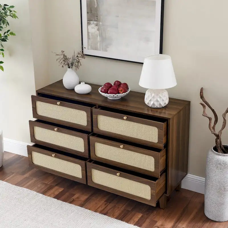 Drawer bedroom dresser,wooden antique dresser,TV cabinet bedroom living room corridor storage dresser,six-drawer cabinet