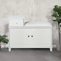 Modern Wooden Storage Bench with Fireproof Sponge-Filled PU Seat Cushion