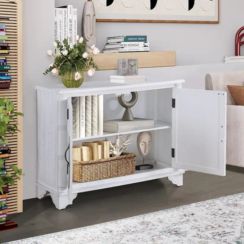 40Console Table with Storage Shelf,Retro Entryway Table with Adjustable Storage Shelf,Sofa Couch Table for Hallway