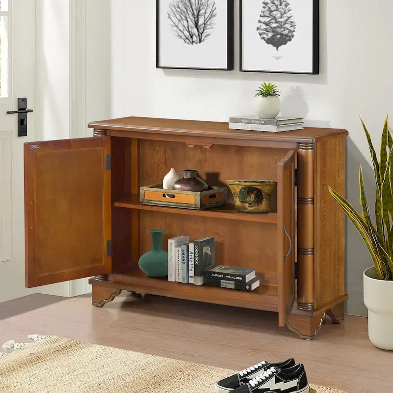 40Console Table with Storage Shelf,Retro Entryway Table with Adjustable Storage Shelf,Sofa Couch Table for Hallway