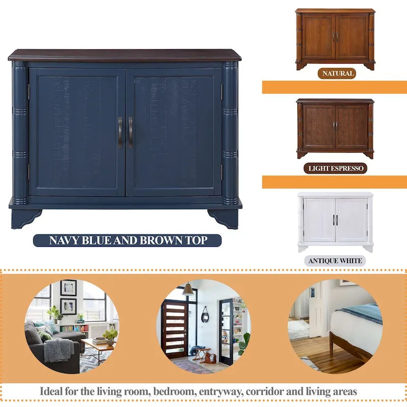 40Console Table with Storage Shelf,Retro Entryway Table with Adjustable Storage Shelf,Sofa Couch Table for Hallway