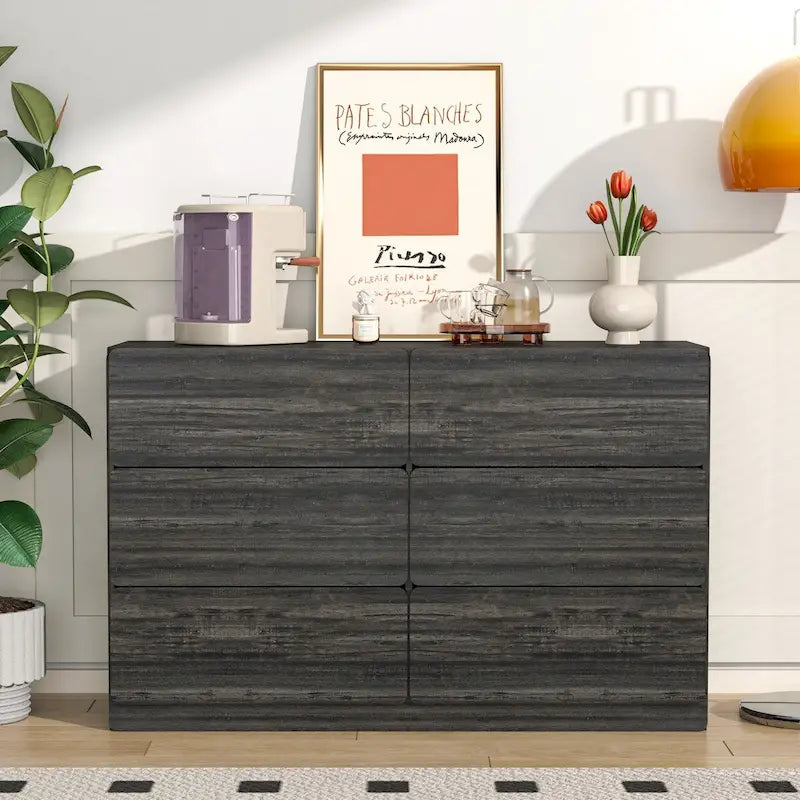 Drawer dresser cabinet,bar cabinet,Buffet server console,table storge cabinets,Flat out the corners of the drawers,six drawers