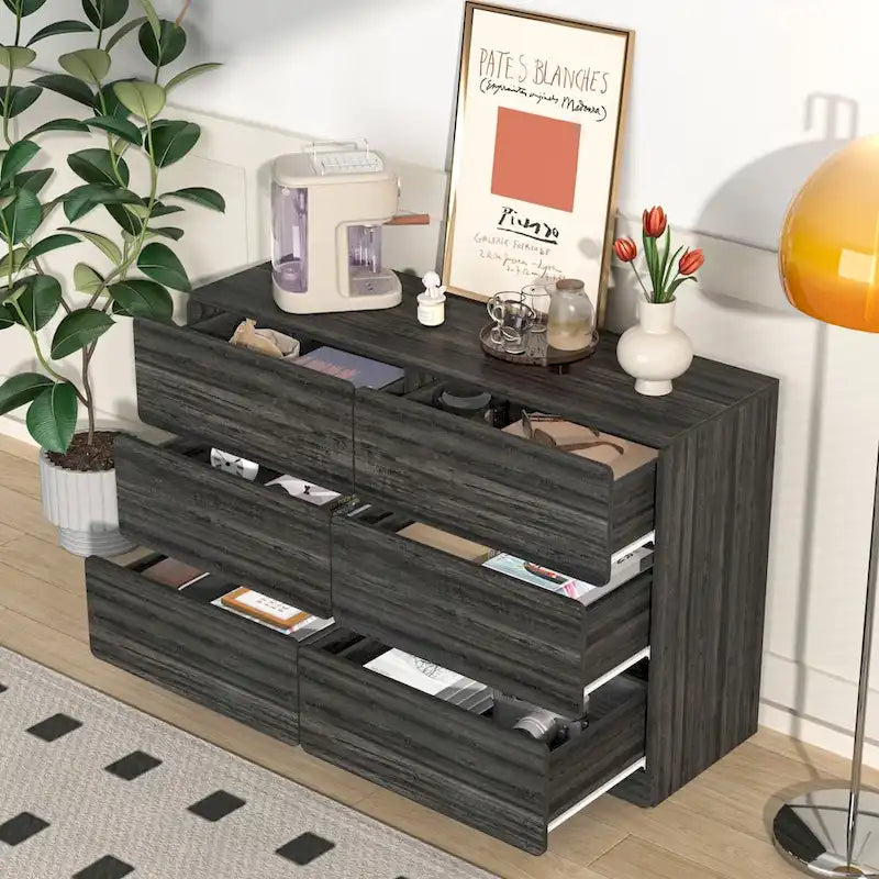 Drawer dresser cabinet,bar cabinet,Buffet server console,table storge cabinets,Flat out the corners of the drawers,six drawers