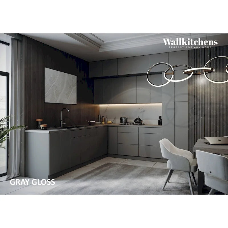 Kitchen Culinary Haven Collection Gray Color Base Size 9Ft Wide - 108x24