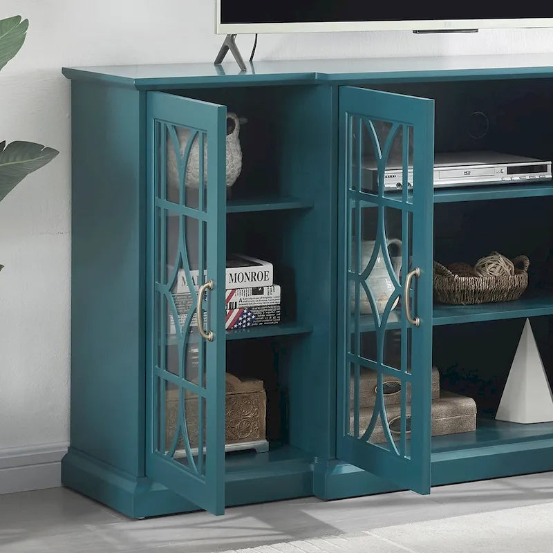 Wooden TV Stand, Sideboard Buffet, Storage Cabinet with 4 Doors