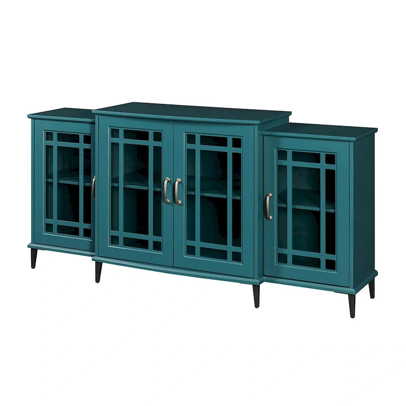 Wooden TV Stand, Sideboard Buffet, Storage Cabinet with 4 Doors