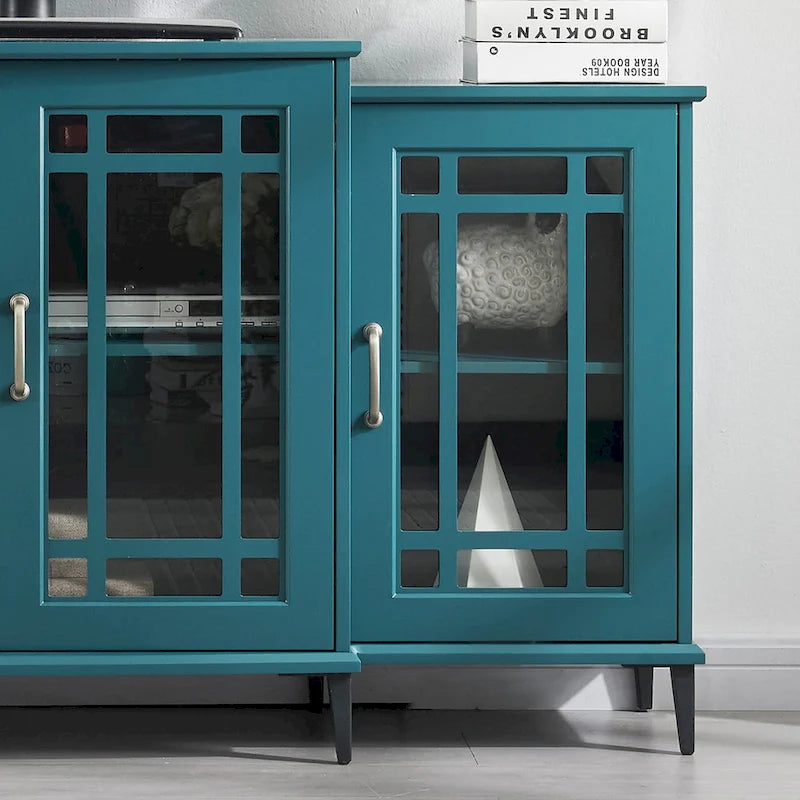 Wooden TV Stand, Sideboard Buffet, Storage Cabinet with 4 Doors