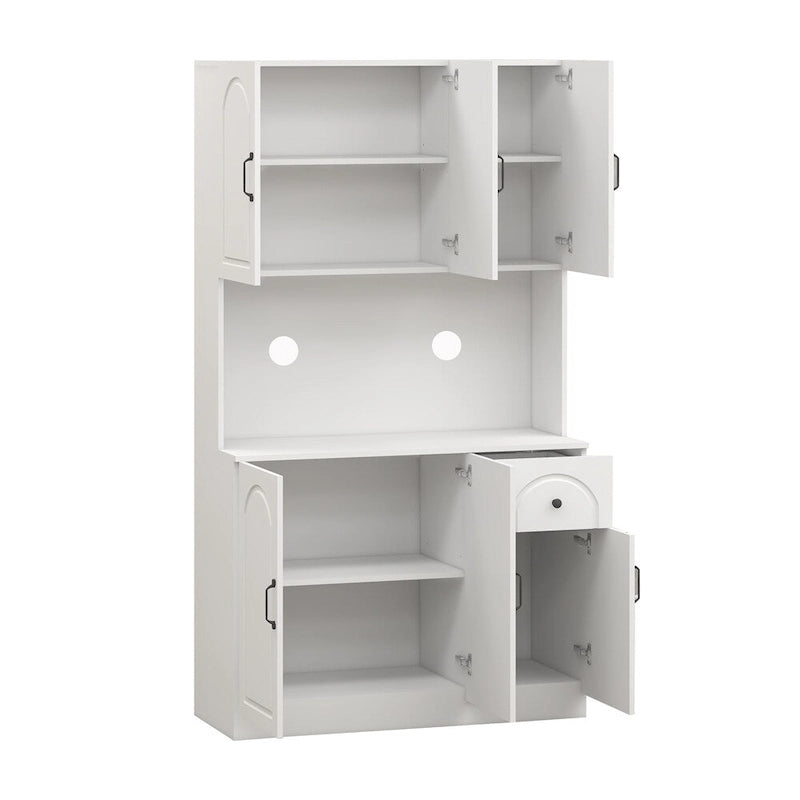 Kitchen Pantry Storage Cabinet with Microwave Oven Countertop