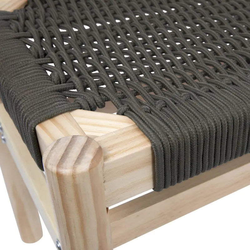 Fernway Solid Wood and Woven Rope Entryway Bench - 43.3L x 15.0W x 18.0H