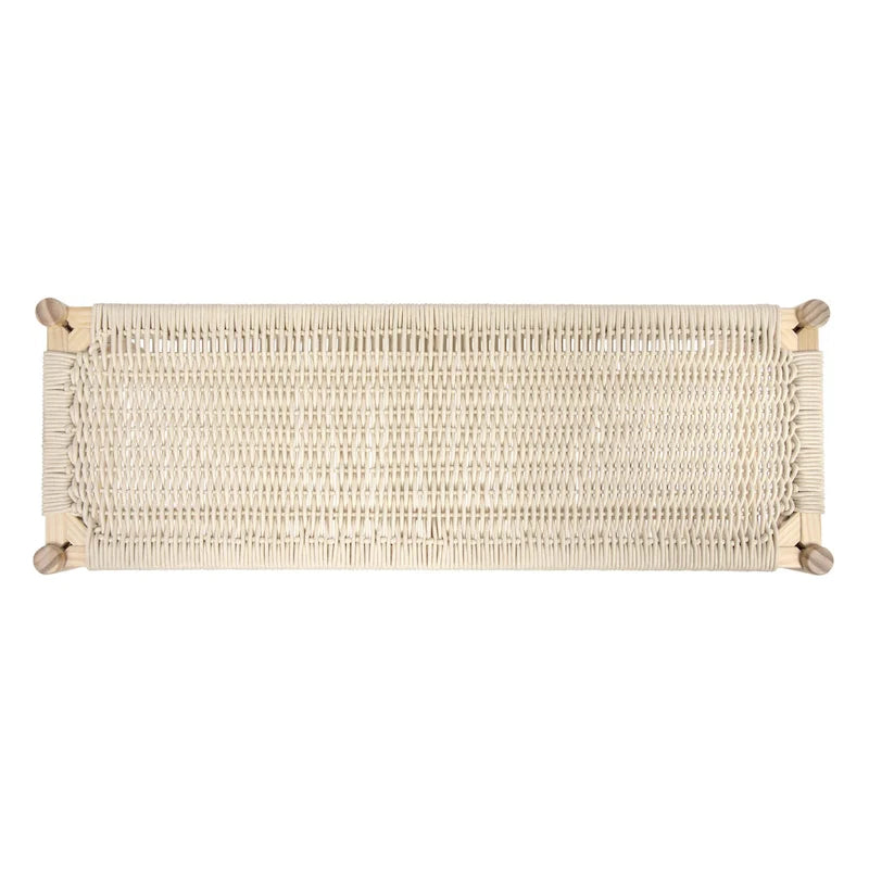 Fernway Solid Wood and Woven Rope Entryway Bench - 43.3L x 15.0W x 18.0H