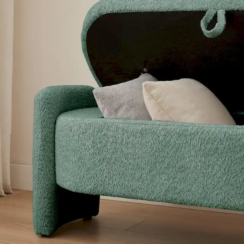Fleece Fabric Bench with Large Storage Space