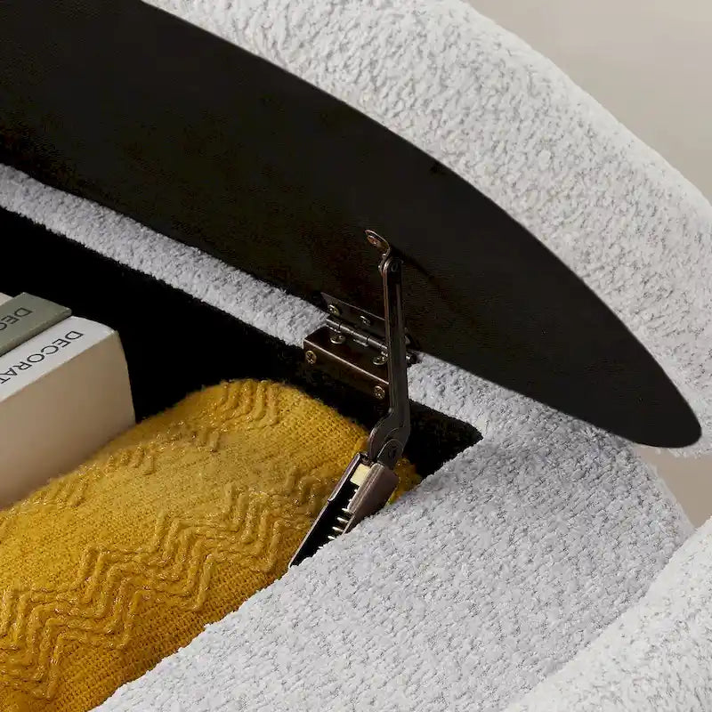 Fleece Fabric Bench with Large Storage Space