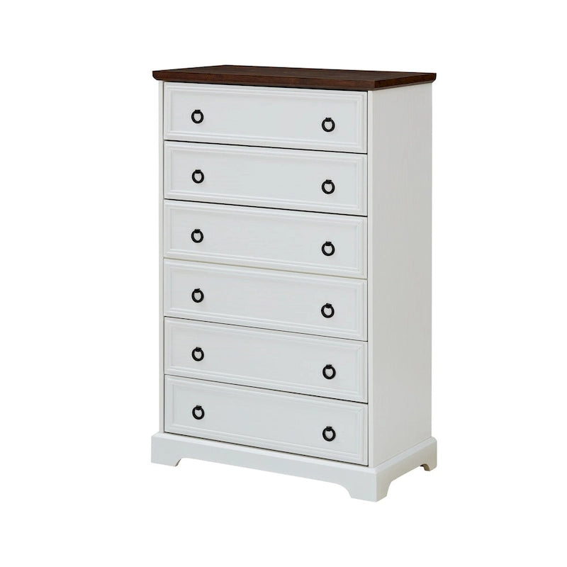 Modern 6 Drawer Dresser, Tall Chest of Drawers Closet Organizers & Storage Clothes - Easy Pull Handle, Textured Borders