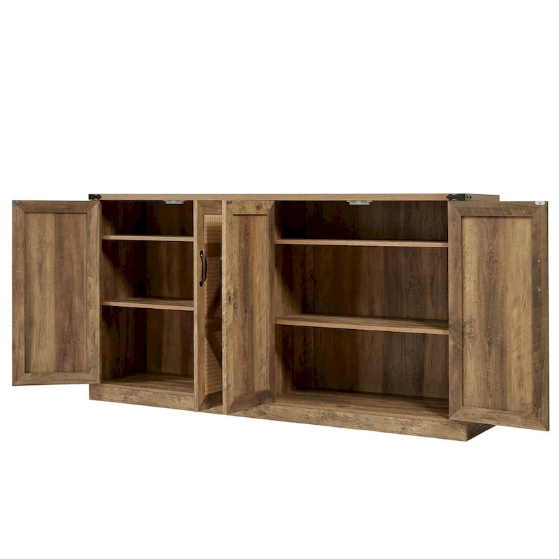 Barn Door Rustic Style Storage Cabinet