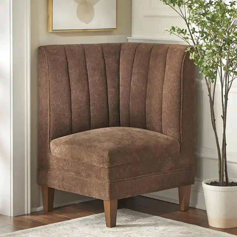 Channel Back Upholstered Corner Seat