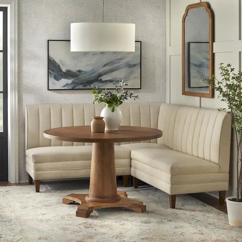 Channel Back Upholstered Corner Seat