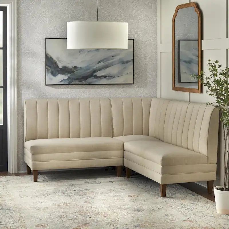 Channel Back Upholstered Corner Seat