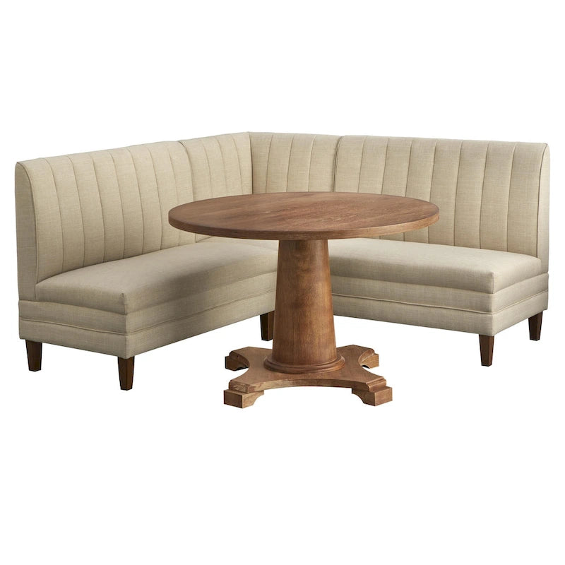 Channel Back Upholstered Corner Seat
