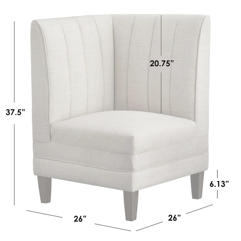 Channel Back Upholstered Corner Seat