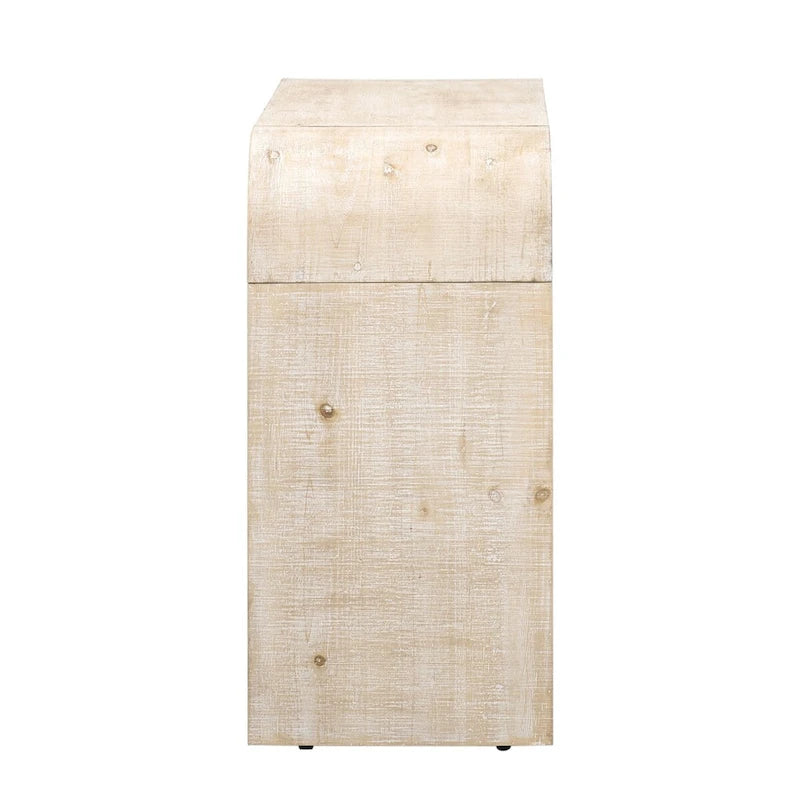 Retro Minimalist Curved Sideboard w/Gold Handles & Adjustable Dividers