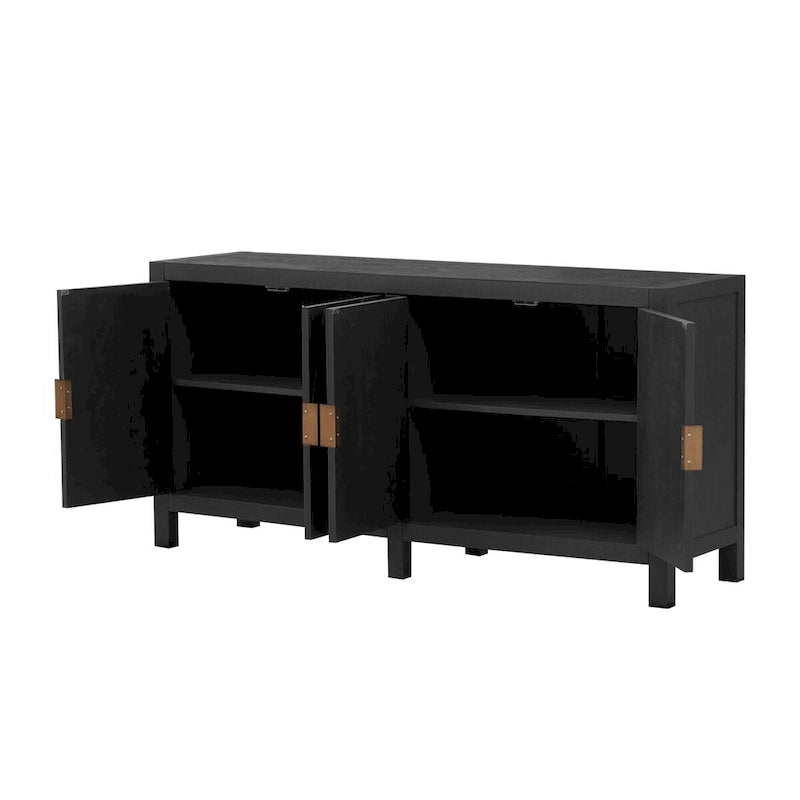 Ash Veneer Cabinet with Radiating Line Pattern Doors