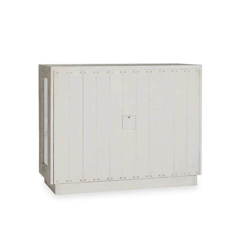 Classic Home Larson Two-Door Glass and Oak Wood Cabinet