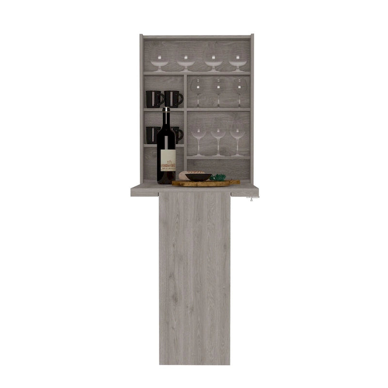Foldable Table Tacoma, Seven Interior Shelves, White Finish,High quality and durable