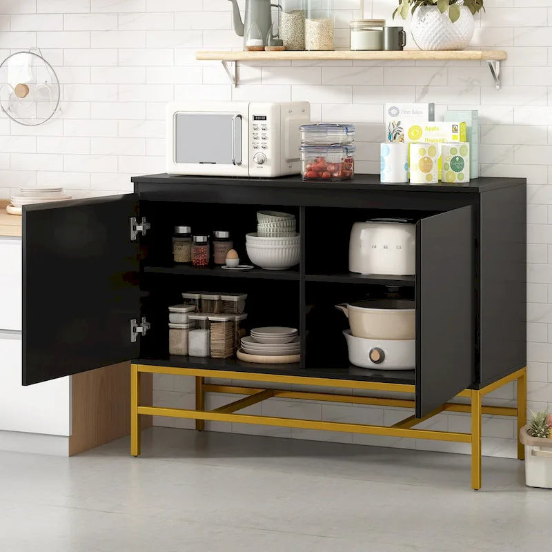 Two Door Sideboard with Gold Metal Legs