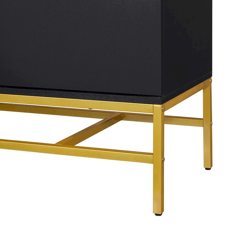 Two Door Sideboard with Gold Metal Legs