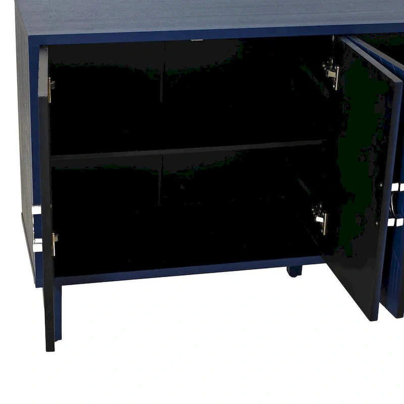 Stylish and Functional 4-Door Storage Cabinet with pine legs