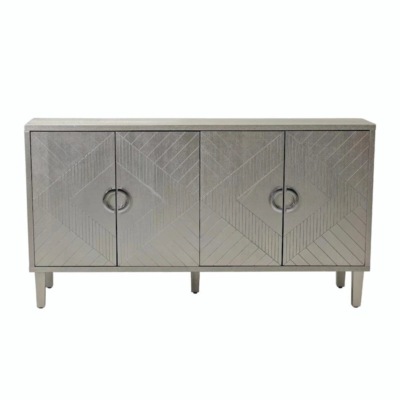Stylish and Functional 4-Door Storage Cabinet with pine legs