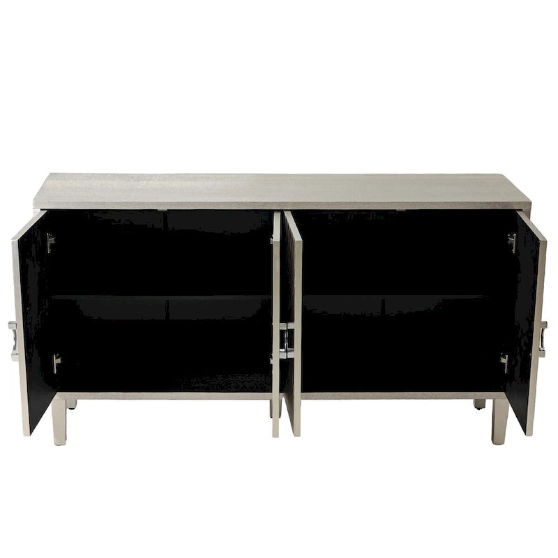 Stylish and Functional 4-Door Storage Cabinet with pine legs