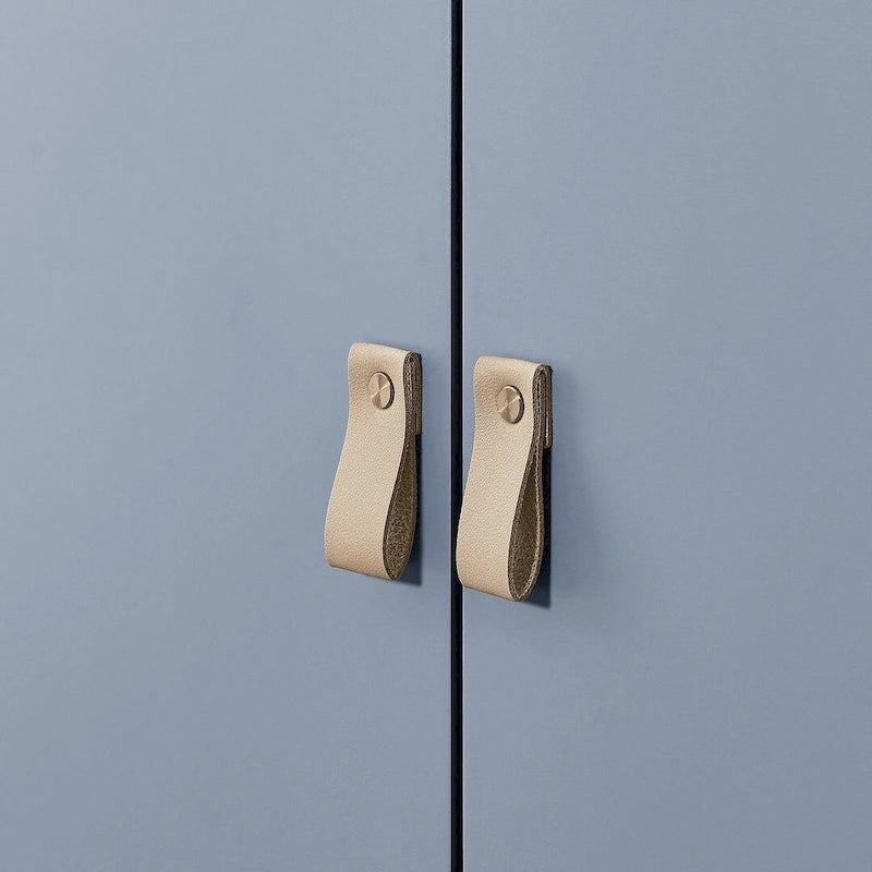3 Doors Wooden Cabinet with Leather Handle