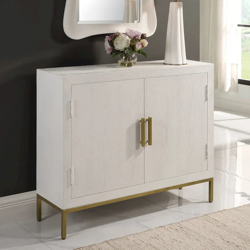 Uttermost Front Range White 2 Door Cabinet - 40.25W x 34H x 13D