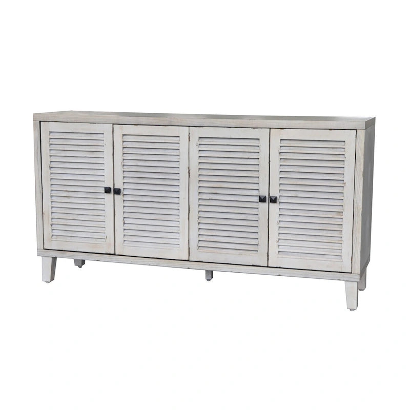 Accent Cabinet 4 Shutter Door Wooden Cabinet Sideboard Buffet