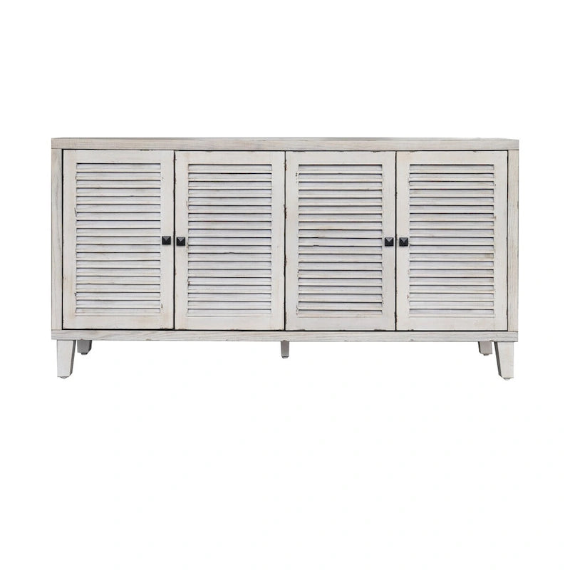 Accent Cabinet 4 Shutter Door Wooden Cabinet Sideboard Buffet