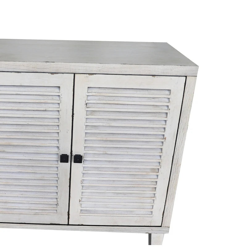 Accent Cabinet 4 Shutter Door Wooden Cabinet Sideboard Buffet