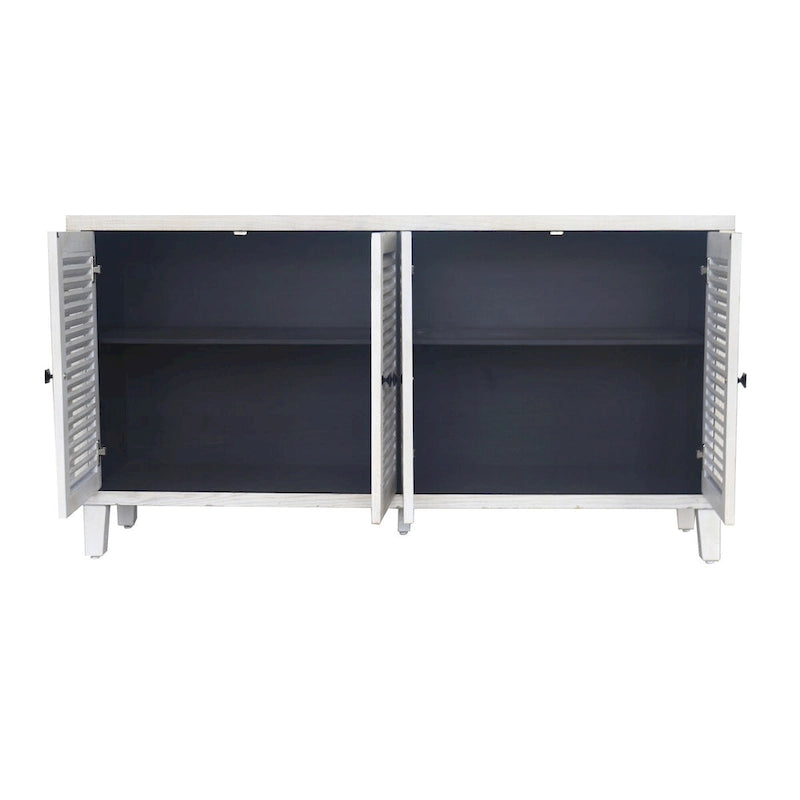Accent Cabinet 4 Shutter Door Wooden Cabinet Sideboard Buffet