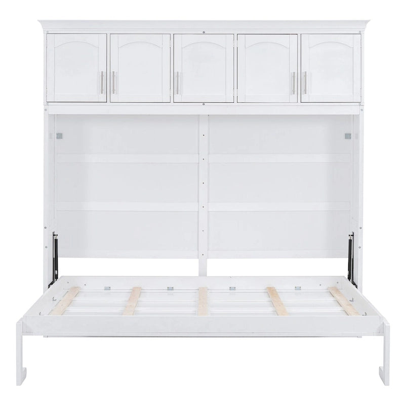 Queen Size Murphy Bed Wall Bed with Top Cabinets