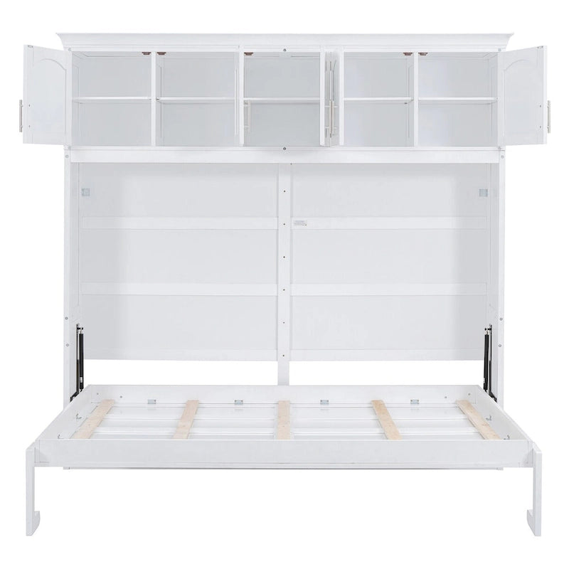 Queen Size Murphy Bed Wall Bed with Top Cabinets