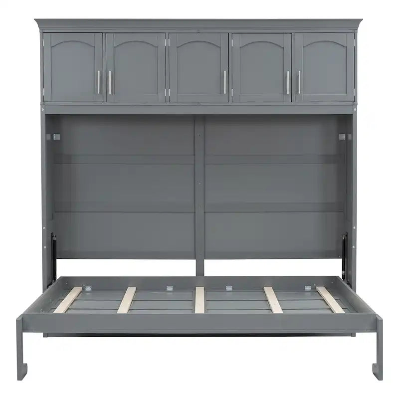 Queen Size Murphy Bed Wall Bed with Top Cabinets