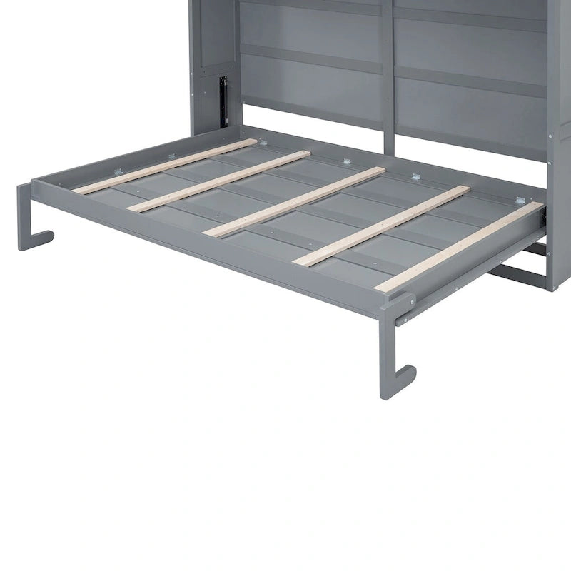 Queen Size Murphy Bed Wall Bed with Top Cabinets