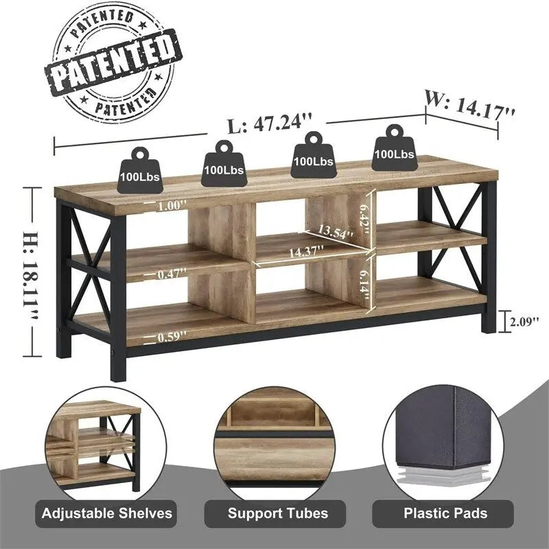 Shoe Bench Entryway - 14.17D x 47.24W x 18.11H