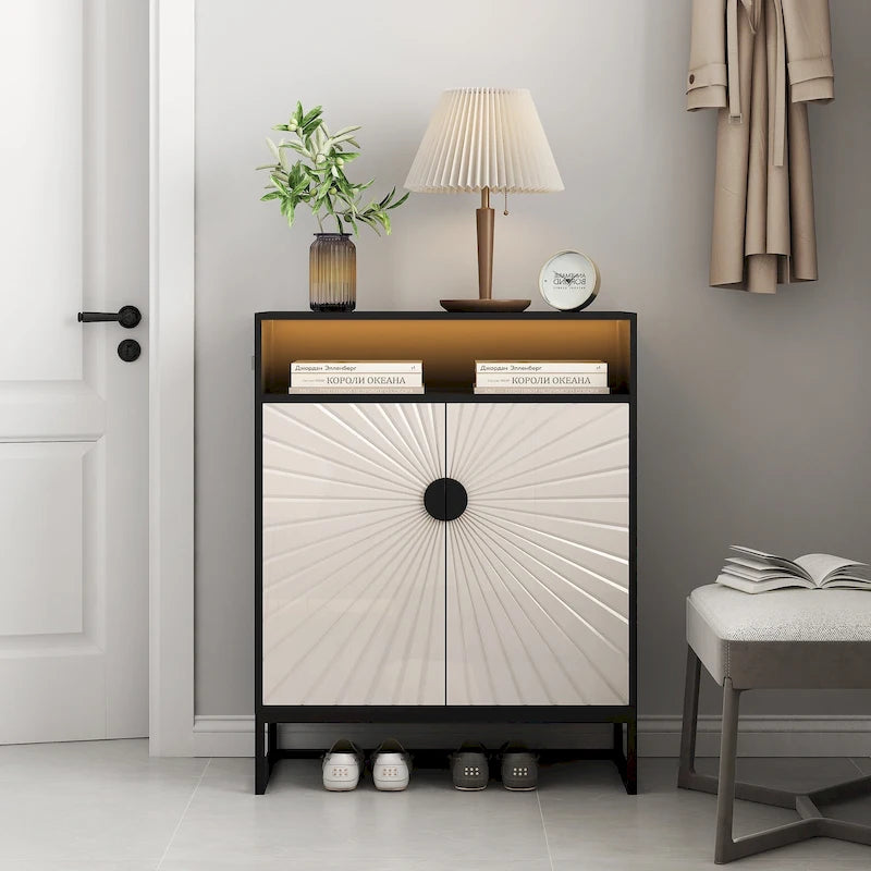 12 Pairs Shoe Storage Cabinet with Adjustable Shelves