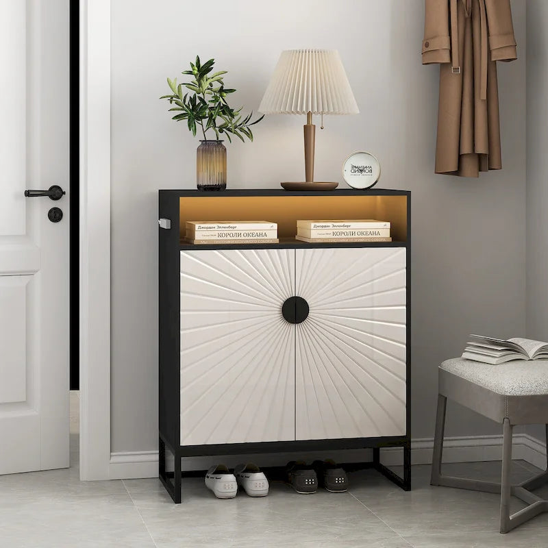 12 Pairs Shoe Storage Cabinet with Adjustable Shelves