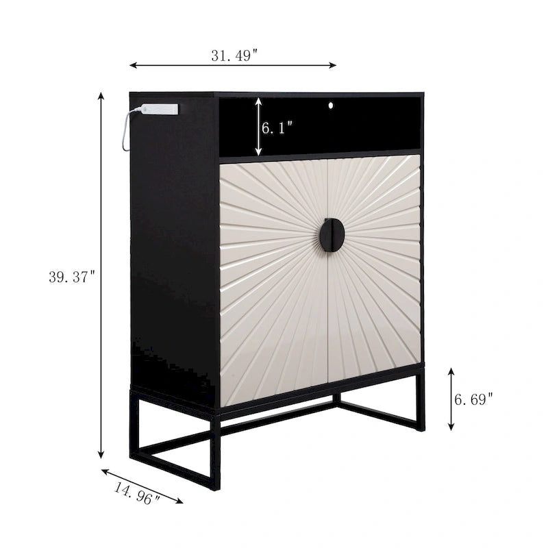 12 Pairs Shoe Storage Cabinet with Adjustable Shelves