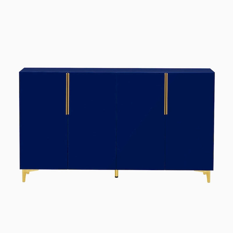 A Glossy Finish Light Luxury Storage Cabinet, Adjustable, Suitable for Living Room, Study, Hallway.